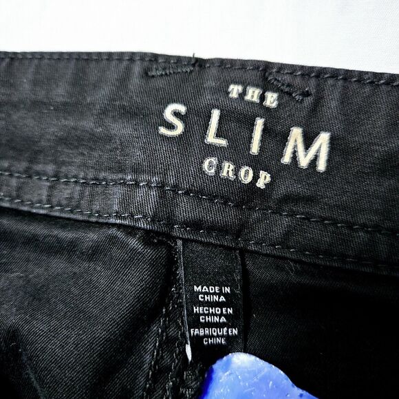 The Slim Crop Womens Crop Pants Black Size 0 Cotton Blend Stretch Button Zip - Picture 6 of 12